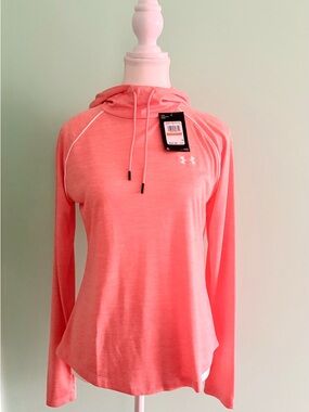 Under Armour Coral Pink Tech Twist Hoodie Performance Shirt